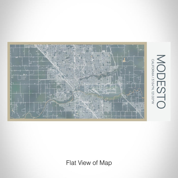 Rendered View of Modesto California Map on 17oz Stainless Steel Insulated Bottle with printed afternoon style map