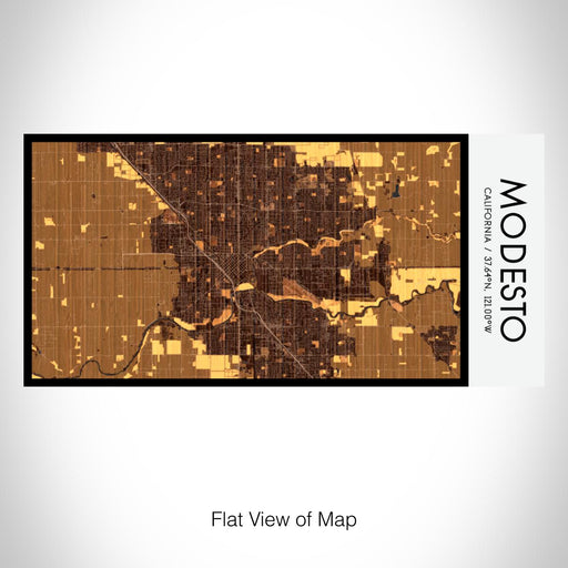 Rendered View of Modesto California Map on 17oz Stainless Steel Insulated Bottle with printed ember style map