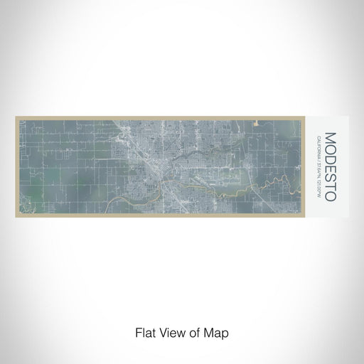 Rendered View of Modesto California Map on 10oz Stainless Steel Insulated Cup in Afternoon with Sliding Lid
