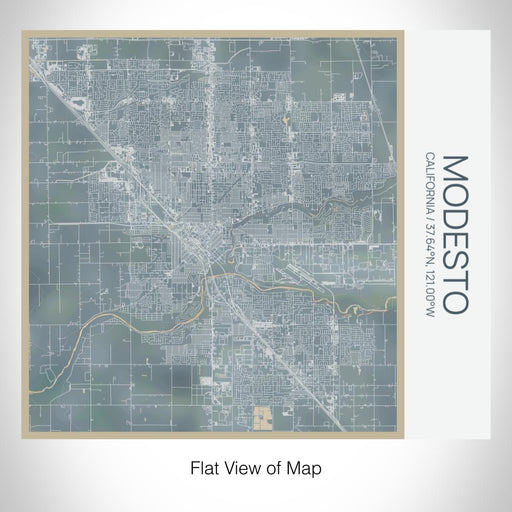 Rendered View of Modesto California Map on 17oz Stainless Steel Insulated Tumbler in Afternoon Map Style