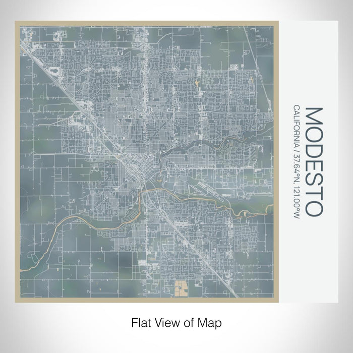 Rendered View of Modesto California Map on 17oz Stainless Steel Insulated Tumbler in Afternoon Map Style