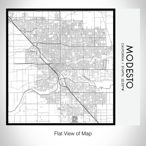 Rendered View of Modesto California Map on 17oz Stainless Steel Insulated Tumbler in Classic Map Style