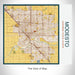 Rendered View of Modesto California Map on 17oz Stainless Steel Insulated Tumbler in Woodblock Map Style