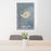 24x36 Mono Lake California Map Print Portrait Orientation in Afternoon Style Behind 2 Chairs Table and Potted Plant