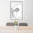 24x36 Mono Lake California Map Print Portrait Orientation in Classic Style Behind 2 Chairs Table and Potted Plant