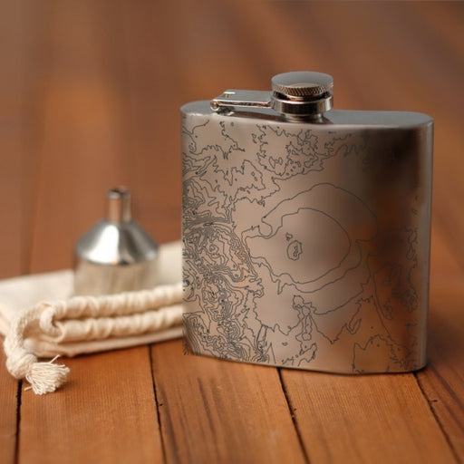 Mono Lake California Custom Engraved City Map Inscription Coordinates on 6oz Stainless Steel Flask