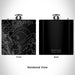 Rendered View of Mono Lake California Map Engraving on 6oz Stainless Steel Flask in Black