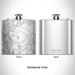 Rendered View of Mono Lake California Map Engraving on 6oz Stainless Steel Flask