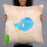 Person holding 22x22 Custom Mono Lake California Map Throw Pillow in Watercolor