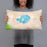 Person holding 20x12 Custom Mono Lake California Map Throw Pillow in Watercolor