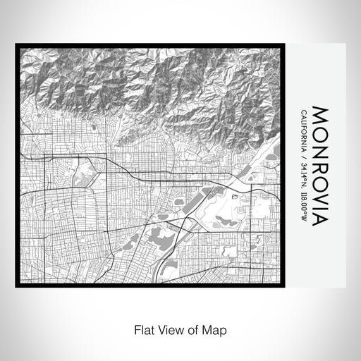Rendered View of Monrovia California Map on 20oz Stainless Steel Insulated Bottle with Bamboo Top with printed classic style map