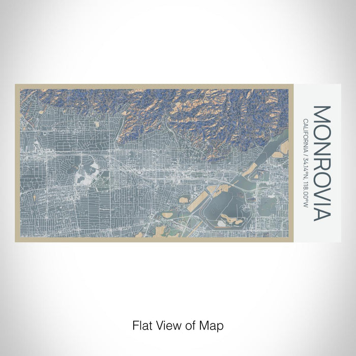 Rendered View of Monrovia California Map on 17oz Stainless Steel Insulated Bottle with printed afternoon style map