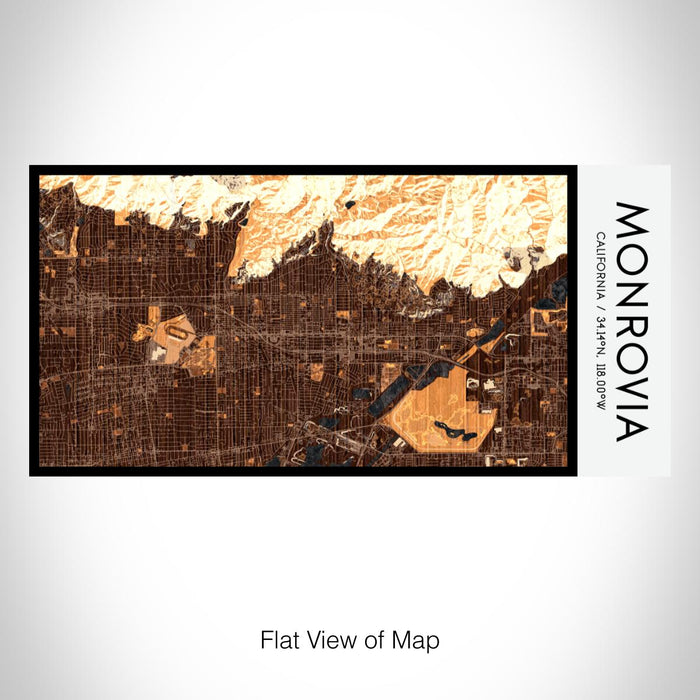 Rendered View of Monrovia California Map on 17oz Stainless Steel Insulated Bottle with printed ember style map