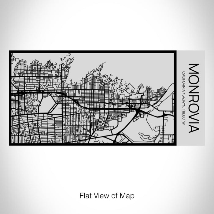 Rendered View of Monrovia California Map on 17oz Stainless Steel Insulated Cola Bottle in Stainless