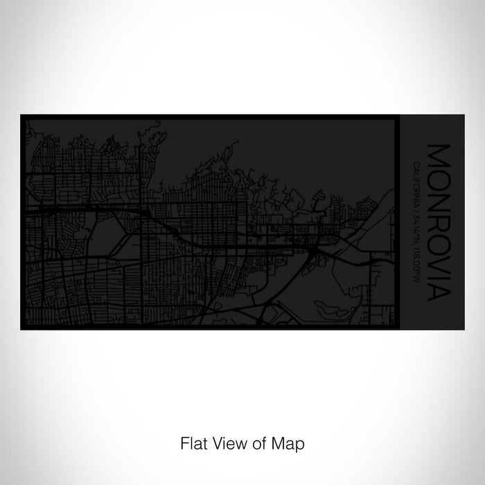 Rendered View of Monrovia California Map on 17oz Stainless Steel Insulated Cola Bottle in Stainless in Matte Black
