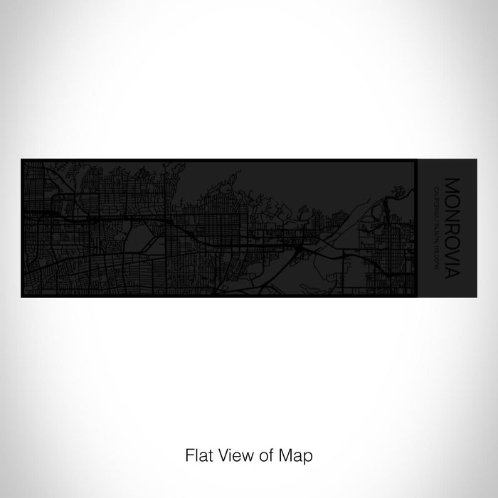 Rendered View of Monrovia California Map on 10oz Stainless Steel Insulated Cup in Matte Black with Sliding Lid