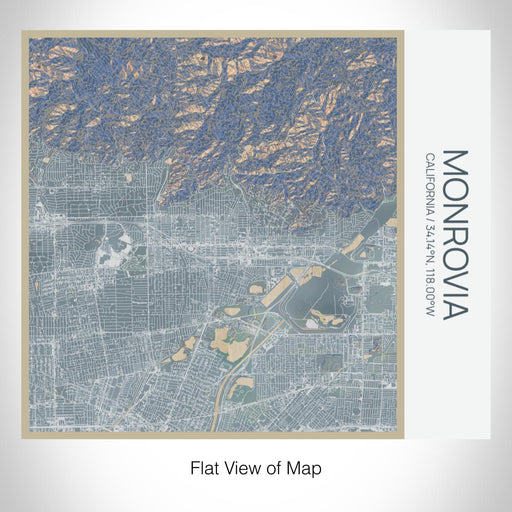 Rendered View of Monrovia California Map on 17oz Stainless Steel Insulated Tumbler in Afternoon Map Style