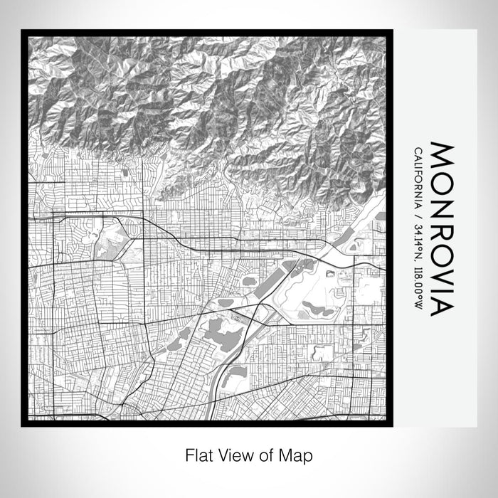 Rendered View of Monrovia California Map on 17oz Stainless Steel Insulated Tumbler in Classic Map Style