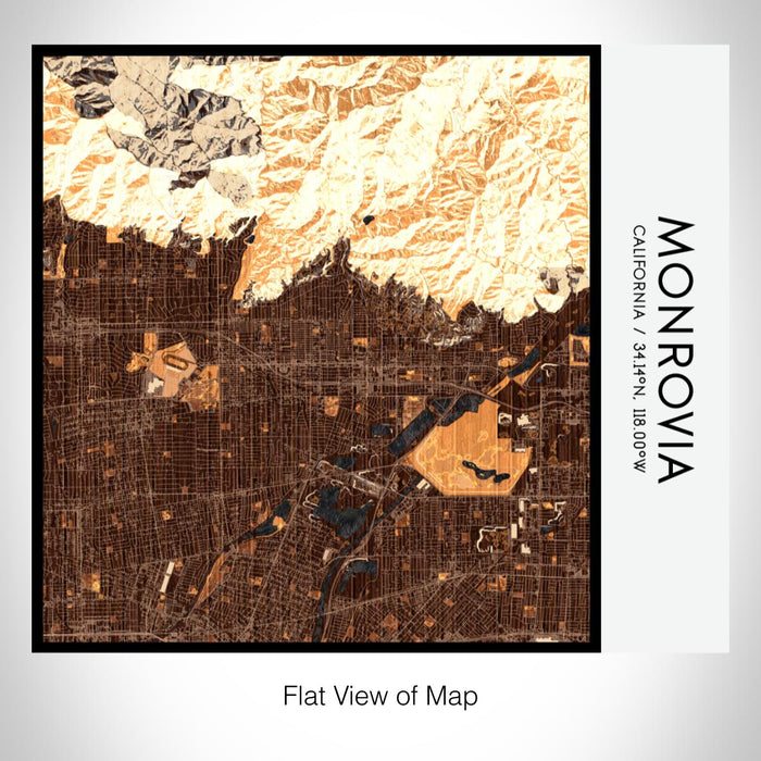 Rendered View of Monrovia California Map on 17oz Stainless Steel Insulated Tumbler in Ember Map Style