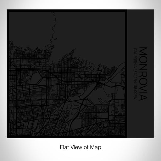 Rendered View of Monrovia California Map on 17oz Stainless Steel Insulated Tumbler in Matte Black with Tactile Lines