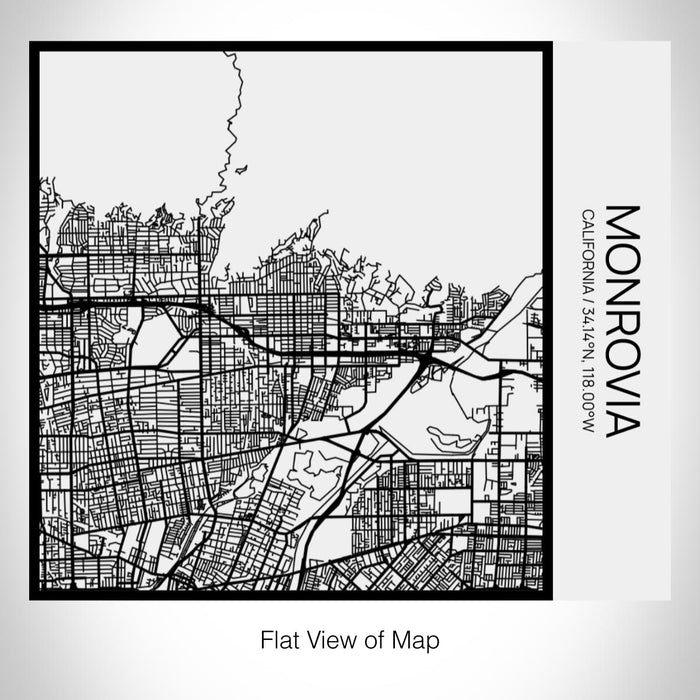 Rendered View of Monrovia California Map on 17oz Stainless Steel Insulated Tumbler in Matte White with Tactile Lines