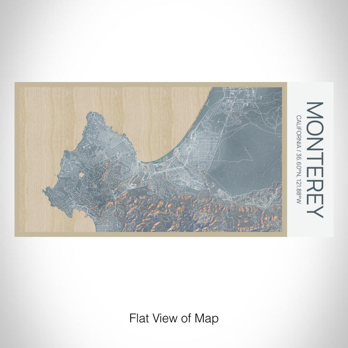 Rendered View of Monterey California Map on 17oz Stainless Steel Insulated Bottle with printed afternoon style map