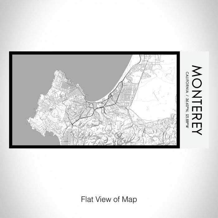 Rendered View of Monterey California Map on 17oz Stainless Steel Insulated Bottle with printed classic style map
