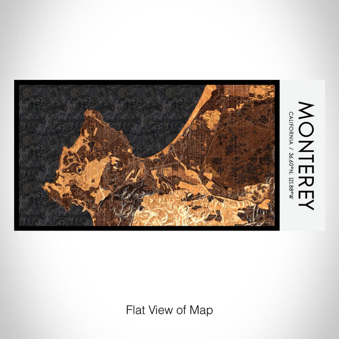 Rendered View of Monterey California Map on 17oz Stainless Steel Insulated Bottle with printed ember style map