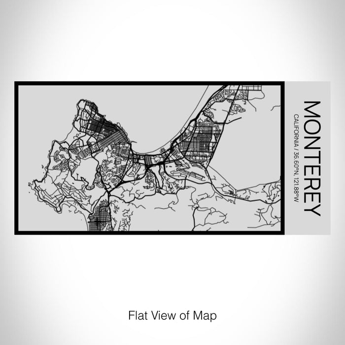 Rendered View of Monterey California Map on 17oz Stainless Steel Insulated Cola Bottle in Stainless