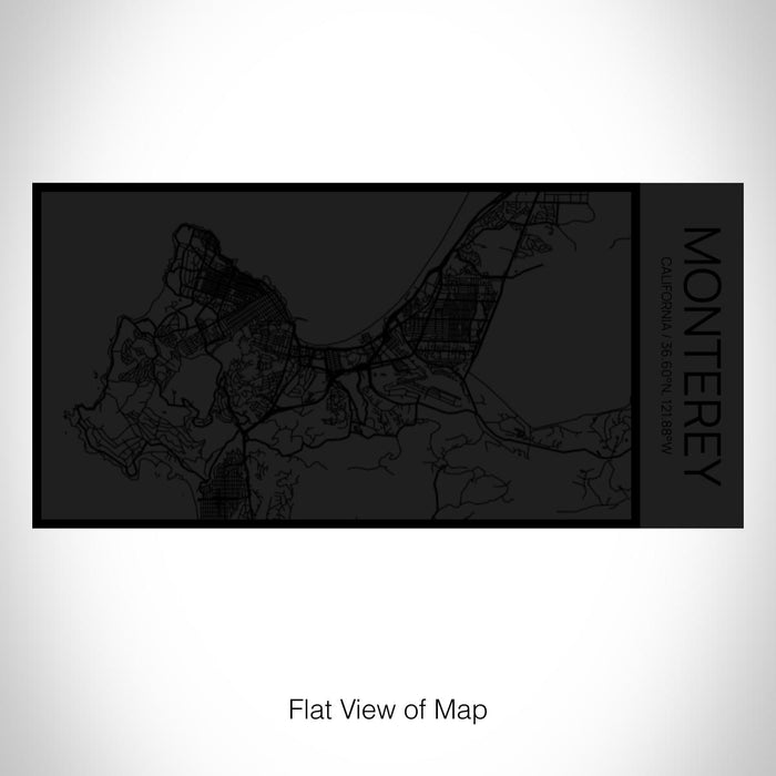 Rendered View of Monterey California Map on 17oz Stainless Steel Insulated Cola Bottle in Stainless in Matte Black
