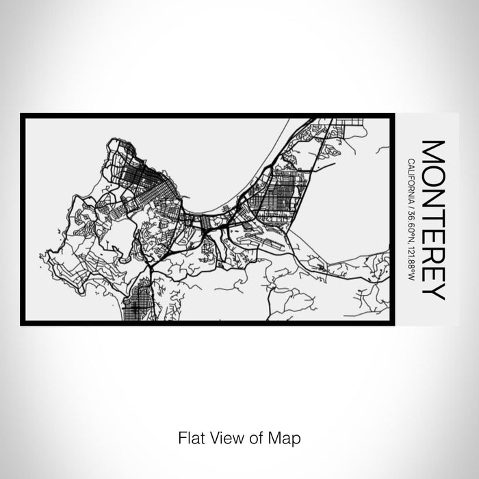 Rendered View of Monterey California Map on 17oz Stainless Steel Insulated Cola Bottle in Stainless in Matte White
