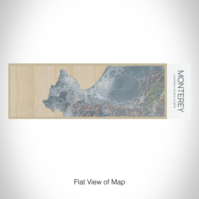 Rendered View of Monterey California Map on 10oz Stainless Steel Insulated Cup in Afternoon with Sliding Lid