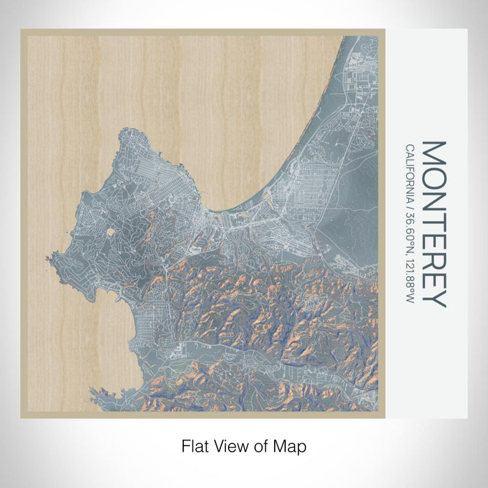 Rendered View of Monterey California Map on 17oz Stainless Steel Insulated Tumbler in Afternoon Map Style