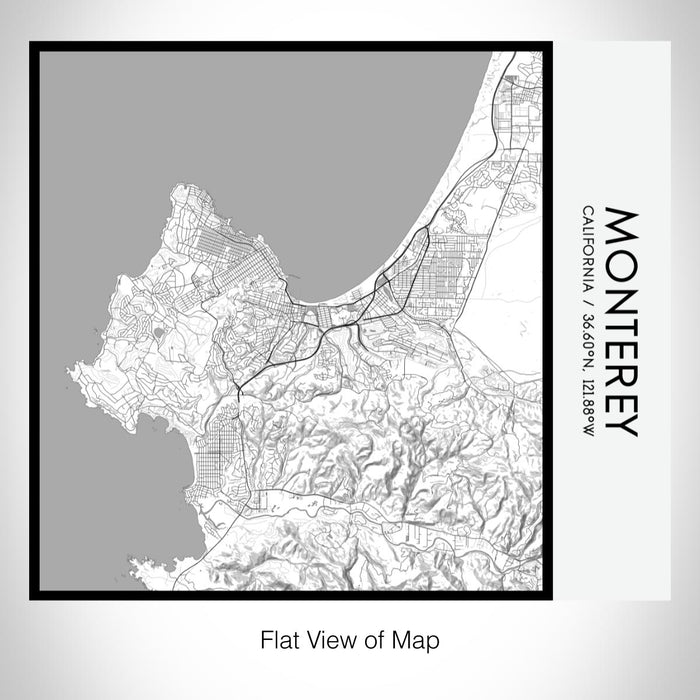 Rendered View of Monterey California Map on 17oz Stainless Steel Insulated Tumbler in Classic Map Style