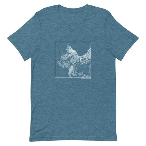 Monterey California  Map Unisex T-Shirt with City inscription in Heather Teal