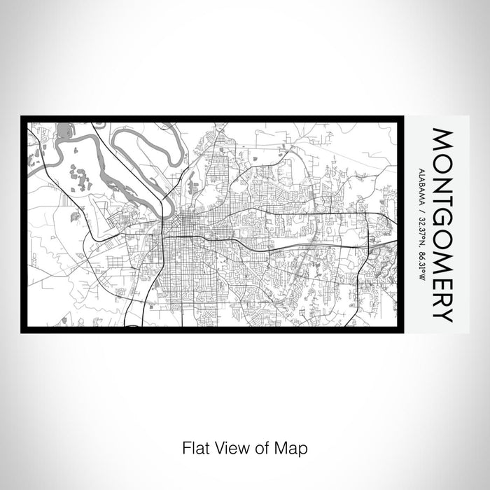 Rendered View of Montgomery Alabama Map on 17oz Stainless Steel Insulated Bottle with printed classic style map