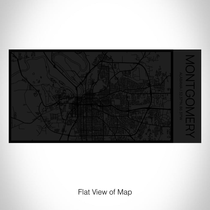 Rendered View of Montgomery Alabama Map on 17oz Stainless Steel Insulated Cola Bottle in Stainless in Matte Black