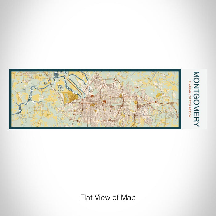 Rendered View of Montgomery Alabama Map on 10oz Stainless Steel Insulated Cup in Woodblock with Sliding Lid