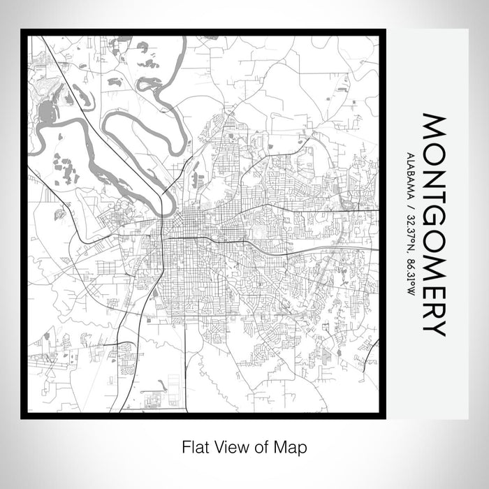 Rendered View of Montgomery Alabama Map on 17oz Stainless Steel Insulated Tumbler in Classic Map Style