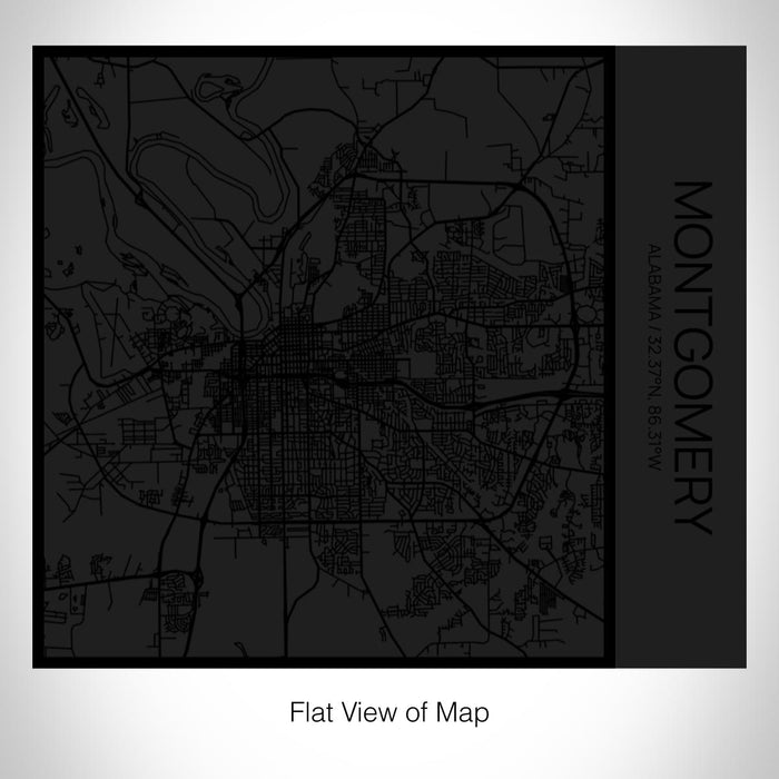 Rendered View of Montgomery Alabama Map on 17oz Stainless Steel Insulated Tumbler in Matte Black with Tactile Lines