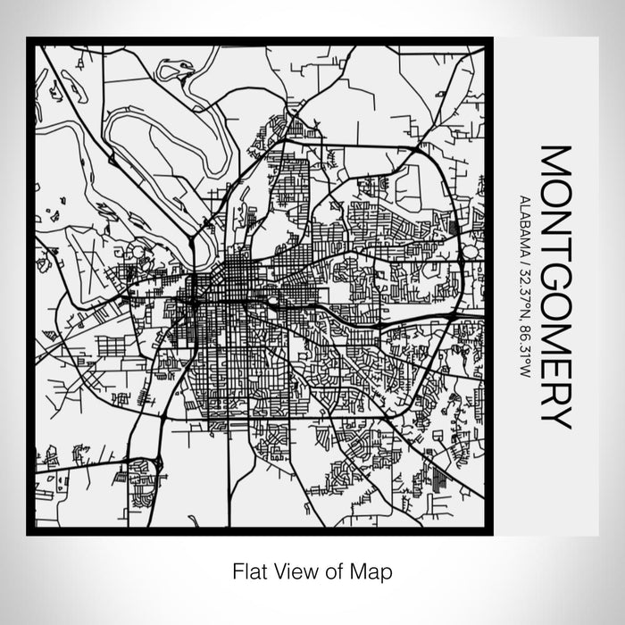 Rendered View of Montgomery Alabama Map on 17oz Stainless Steel Insulated Tumbler in Matte White with Tactile Lines