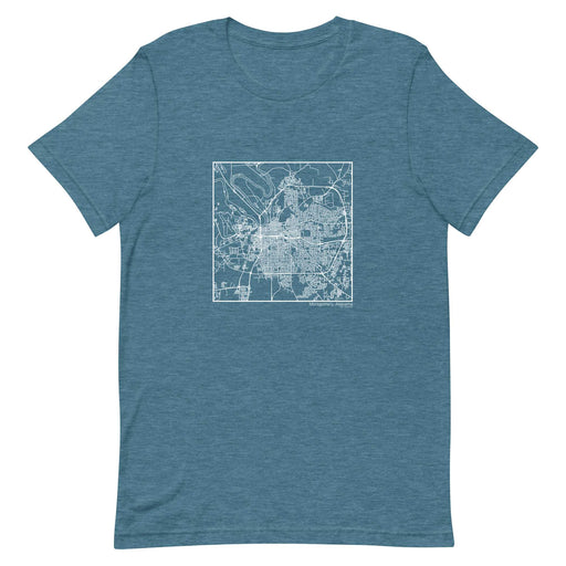 Montgomery Alabama  Map Unisex T-Shirt with City inscription in Heather Teal