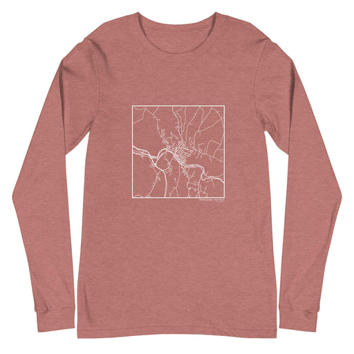 Montpelier Vermont  Map Unisex Long-Sleeve T-shirt with City inscription in Heather Mauve