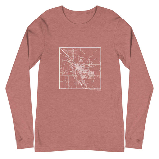 Montrose Colorado  Map Unisex Long-Sleeve T-shirt with City inscription in Heather Mauve