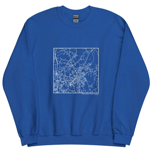 Mooresville North Carolina  Map Unisex Crewneck Sweater with City inscription in Royal Blue