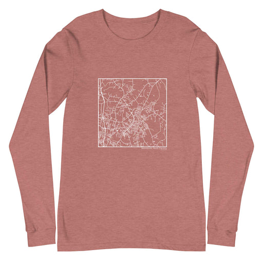 Mooresville North Carolina  Map Unisex Long-Sleeve T-shirt with City inscription in Heather Mauve
