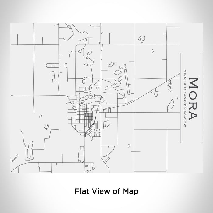 Rendered View of Mora Minnesota Map Engraving on 20oz Stainless Steel Insulated Bottle with Bamboo Top in White