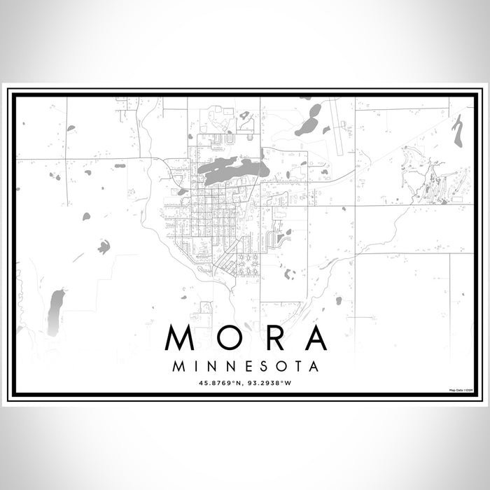Mora Minnesota Map Print Landscape Orientation in Classic Style With Shaded Background