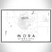 Mora Minnesota Map Print Landscape Orientation in Classic Style With Shaded Background