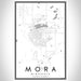 Mora Minnesota Map Print Portrait Orientation in Classic Style With Shaded Background
